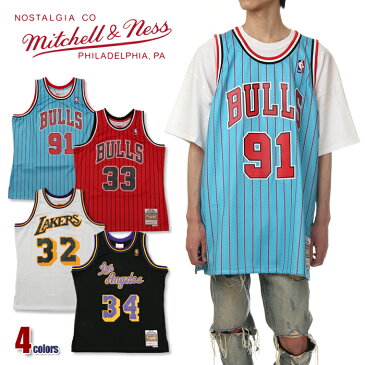 Mitchell&Ness バスケット ジャージ メンズ レディース 大きいサイズ ミッチェル&ネス スウィングマン ジャージー タンクトップ ゲームシャツ メッシュ ユニフォーム ブルズ レイカーズ ロッドマン ピッペン オニール マジック ジョンソン