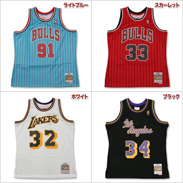 Mitchell&Ness バスケット ジャージ メンズ レディース 大きいサイズ ミッチェル&ネス スウィングマン ジャージー タンクトップ ゲームシャツ メッシュ ユニフォーム ブルズ レイカーズ ロッドマン ピッペン オニール マジック ジョンソン