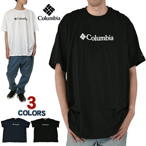 コロンビア Tシャツ メンズ レディース 大きいサイズ COLUMBIA 半袖Tシャツ ロゴ 山登り ハイキング アウトドア キャンプ スポーツ フェス おしゃれ ストリート ブランド ファッション ビッグシルエット 特大 黒 白 紺 3XL 4XL 5XL 6XL