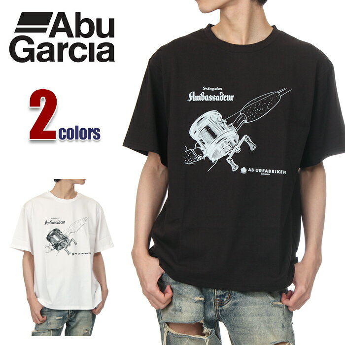 アブガルシア Tシャツ メンズ レディース 大きいサイズ Abu Garcia バグオフ AMB 1953 グラフィック 半袖Tシャツ 虫よけ 防虫 UVカット ドライ ロゴ アウトドア キャンプ 釣り フィッシング スポーツ フェス おしゃれ ストリート ブランド 黒 白 M L XL