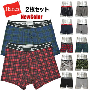 ヘインズ ボクサーパンツ メンズ 2枚セット 下着 HANES 2P BOXER BRIEF PANTS グローバルライン ボクサーブリーフ ローライズ 無地 大きいサイズ おしゃれ アンダーウェア ブランド ファッション 綿 コットン 黒 グレー チェック 迷彩 カモ M L LL