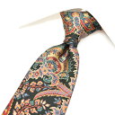 【スーパーSALE】【半額以下】【P20倍】 エトロ ETRO ネクタイ メンズ シルク 100% 総柄 ブラック イタリア ブランド MADE IN ITALY ビジネス ギフト プレゼント ラッピング無料