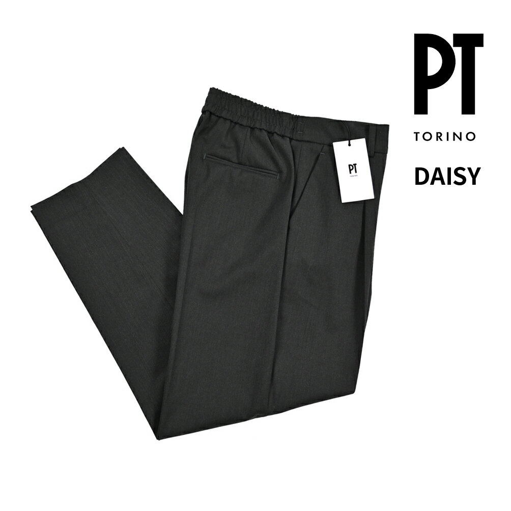 Rakuten - 【クリアランス】【半額以下】 ピーティートリノ PT TORINO DAISY デイジー スラックス ワンタック ストレッチパンツ 秋冬 春 3シーズン レディース ポリエステル ウール ブラック イタリア ブランド PT01