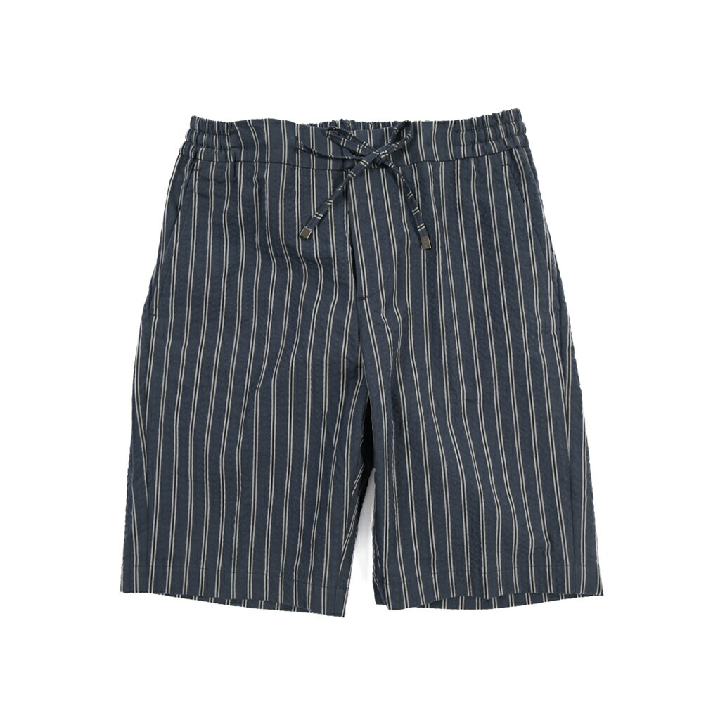 樂天商城 - 【春夏先行セール】【30％OFF】 ベルウィッチ BERWICH SHORT SPIAGGIA スピアッジア バミューダ ショーツ ノータック ハーフパンツ ショートパンツ ドローコード 春夏 メンズ コットン ストライプ ネイビー イタリア ブランド MADE IN ITALY
