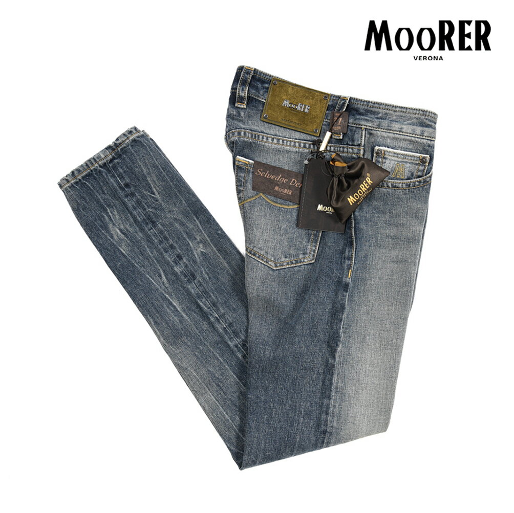 Rakuten - 【P20倍】 ムーレー MOORER GIOTTO-DF301 デニムジーンズ 5ポケット パンツ メンズ Japanese Fabric Selvedge Denim セルビッチデニム コットン 100% ブルー イタリア ブランド MADE IN ITALY