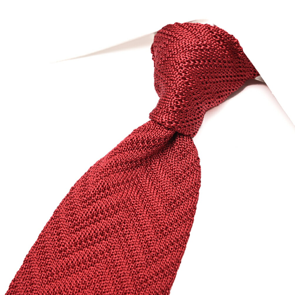 Rakuten - 【SALE】【P20倍】 バルバ BARBA ネクタイ ニットタイ メンズ cucito a mano 手縫い仕立て シルク 100% ヘリンボーン レッド イタリア ブランド MADE IN ITALY ビジネス ギフト プレゼント ラッピング無料