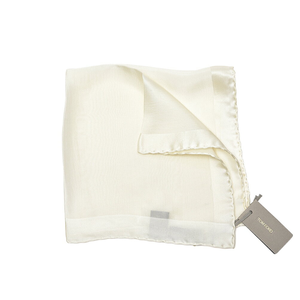 トムフォード TOM FORD ポケットチーフ メンズ シルク 100% ホワイト イタリア ブランド MADE IN ITALY フォーマル パーティー 結婚式 ギフト プレゼント