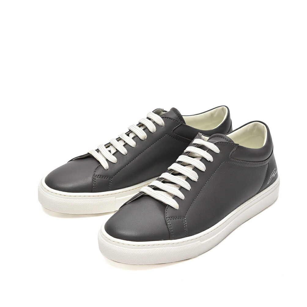 Rakuten - 【SALE】【P20倍】 エンポリオアルマーニ EMPORIO ARMANI レザースニーカー ローカット シューズ レディース カーフレザー 100% ブランドロゴ グレー イタリア ブランド