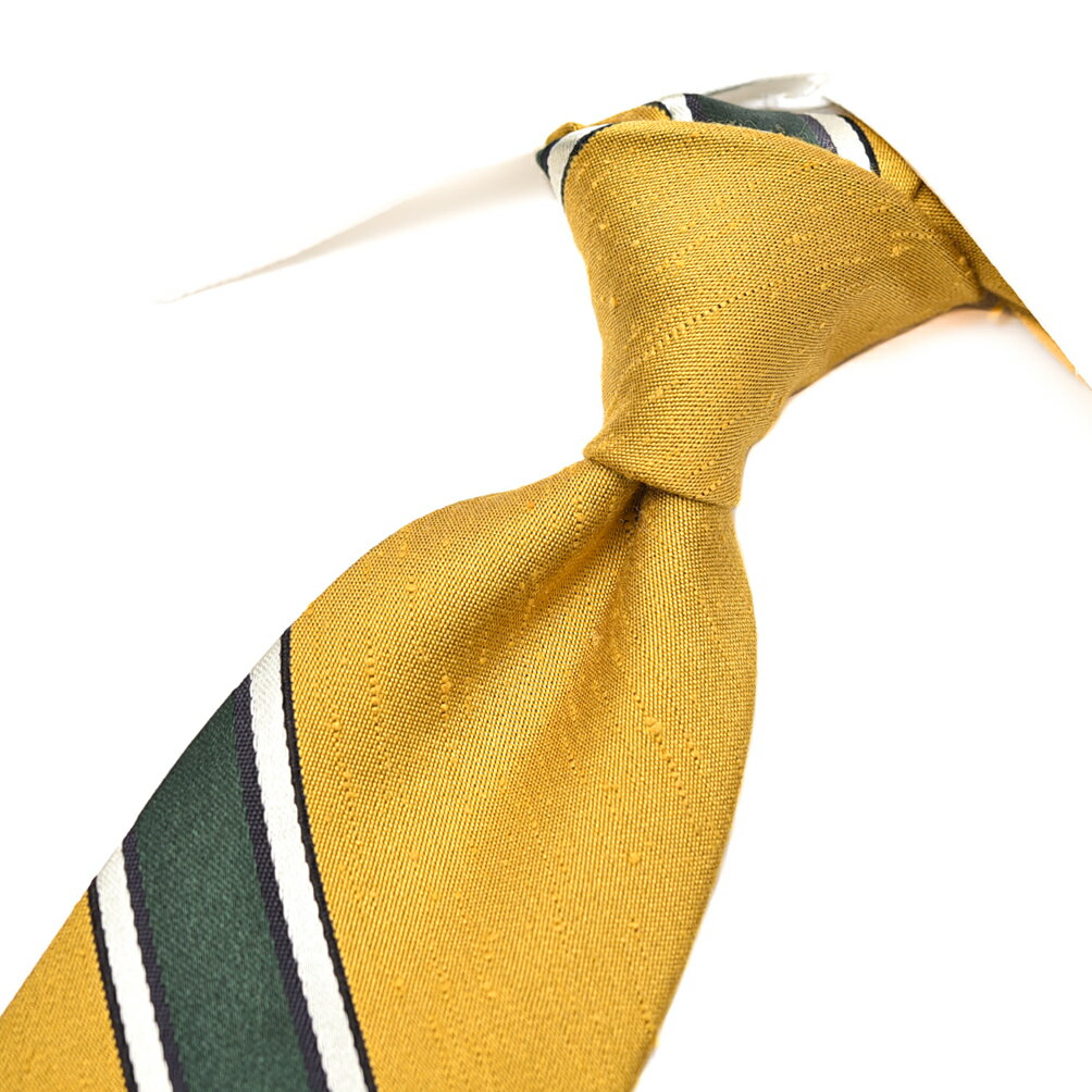 Rakuten - 【SALE】【半額以下】【P10倍】 バルバ BARBA ネクタイ セッテピエゲ メンズ シルク 100% レジメンタル イエロー イタリア ブランド HAND MADE IN ITALY ビジネス ギフト プレゼント ラッピング無料