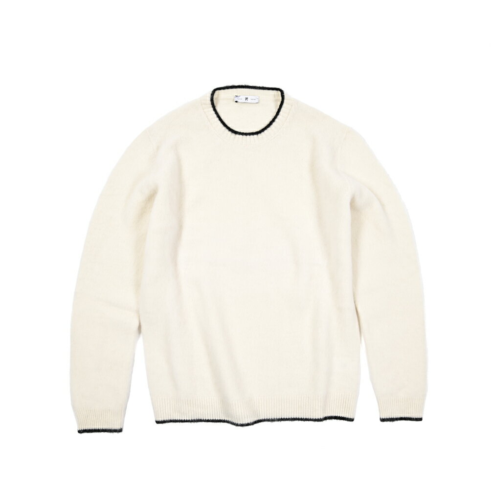 楽天ガルダローバミラノピーティートリノ PT TORINO カシミヤ混 ニットセーター クルーネック ミドルゲージ 長袖 秋冬 メンズ ヴァージンウール カシミヤ ホワイト イタリア ブランド PT01 MADE IN ITALY