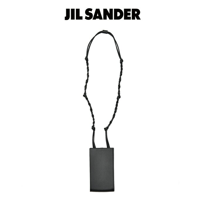 樂天商城 - ジルサンダー JIL SANDER タングル スマートフォンケース ミニポシェット クロスボディ ショルダーバッグ メンズ レディース 男女兼用 カーフレザー 牛革 100% ブラック イタリア ブランド MADE IN ITALY