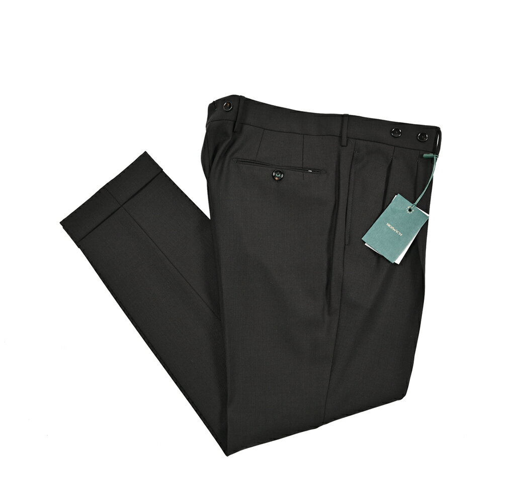 Rakuten - 【クリアランス】【半額以下】 ベルウィッチ BERWICH BARBER 2P バーバー スラックス ツータック 2プリーツ パンツ 秋冬 メンズ 高機能ヴァージンウール ストレッチ ブラック イタリア ブランド MADE IN ITALY