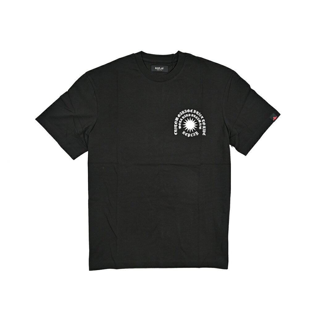 Rakuten - 【半額以下】【70％OFF】 リプレイ REPLAY ロゴ Tシャツ カットソー 半袖 クルーネック 春夏 メンズ コットン 100% ワンポイントロゴ ブラック イタリア ブランド