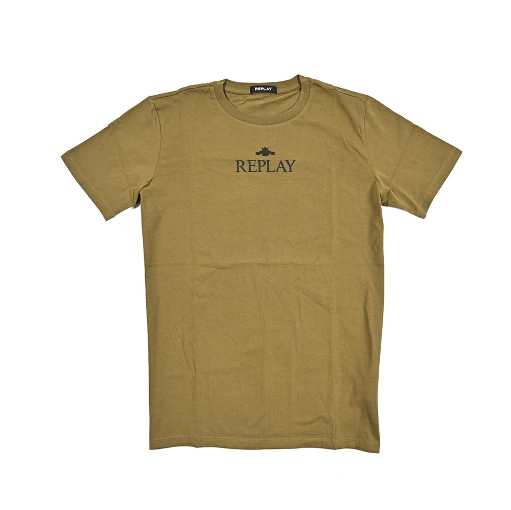 Rakuten - 【半額以下】【70％OFF】 リプレイ REPLAY ロゴ Tシャツ カットソー 半袖 クルーネック 春夏 メンズ REGULAR FIT レギュラーフィット コットン 100% ロゴ グリーン イタリア ブランド