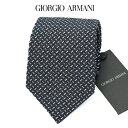 【スーパーSALE】【P20倍】 ジョルジオ アルマーニ GIORGIO ARMANI ネクタイ オールシーズン メンズ シルク 100% 小紋柄 ネイビー イタリア ブランド HAND MADE IN ITALY ビジネス ギフト プレゼント ラッピング無料