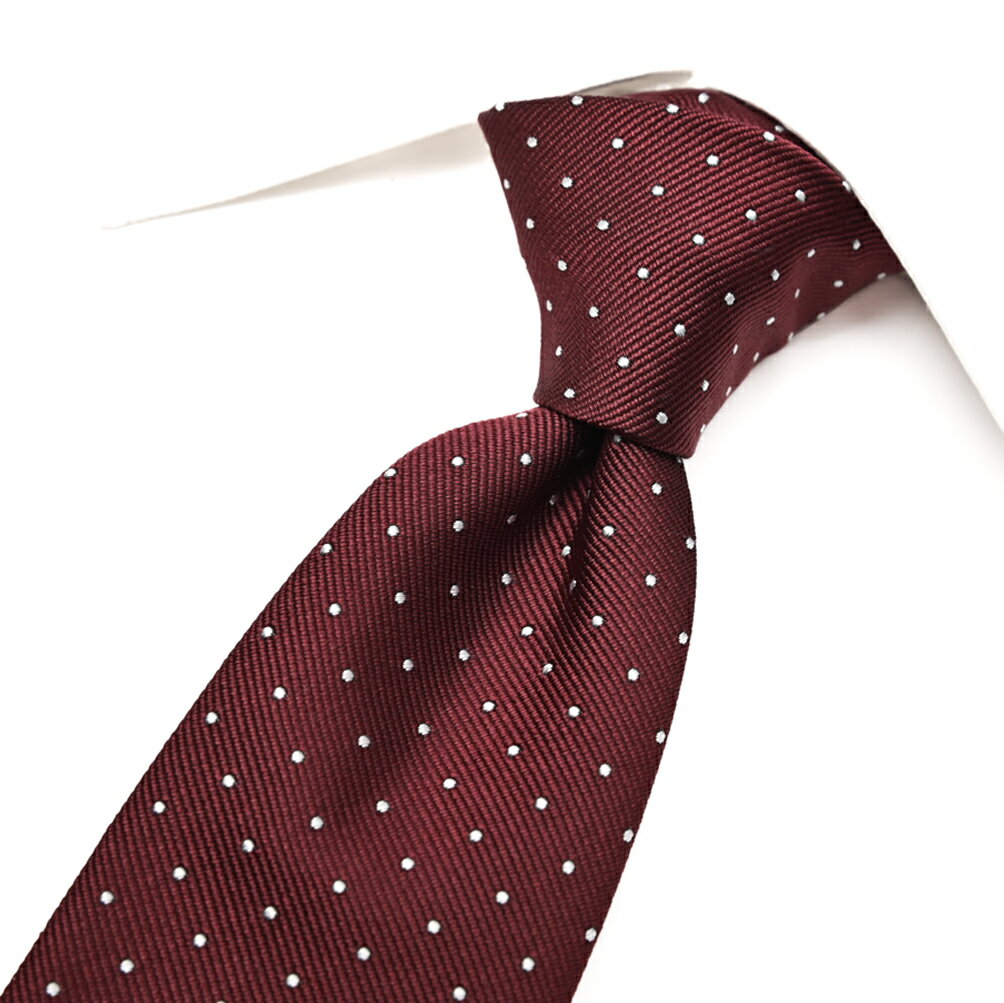 【スーパーSALE】【半額以下】【P20倍】 ジョルジオ アルマーニ GIORGIO ARMANI ネクタイ オールシーズン メンズ シルク 100% ドット ワインレッド イタリア ブランド MADE IN ITALY ビジネス ギフト プレゼント ラッピング無料