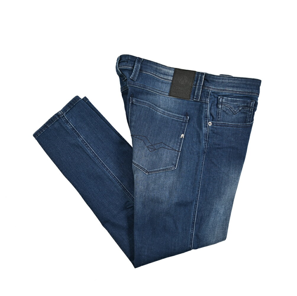 Rakuten - 【SALE】【半額以下】 リプレイ REPLAY ANBASS アンバス デニムジーンズ ストレッチパンツ メンズ SLIM FIT スリムフィット コットン ブルー イタリア ブランド M914