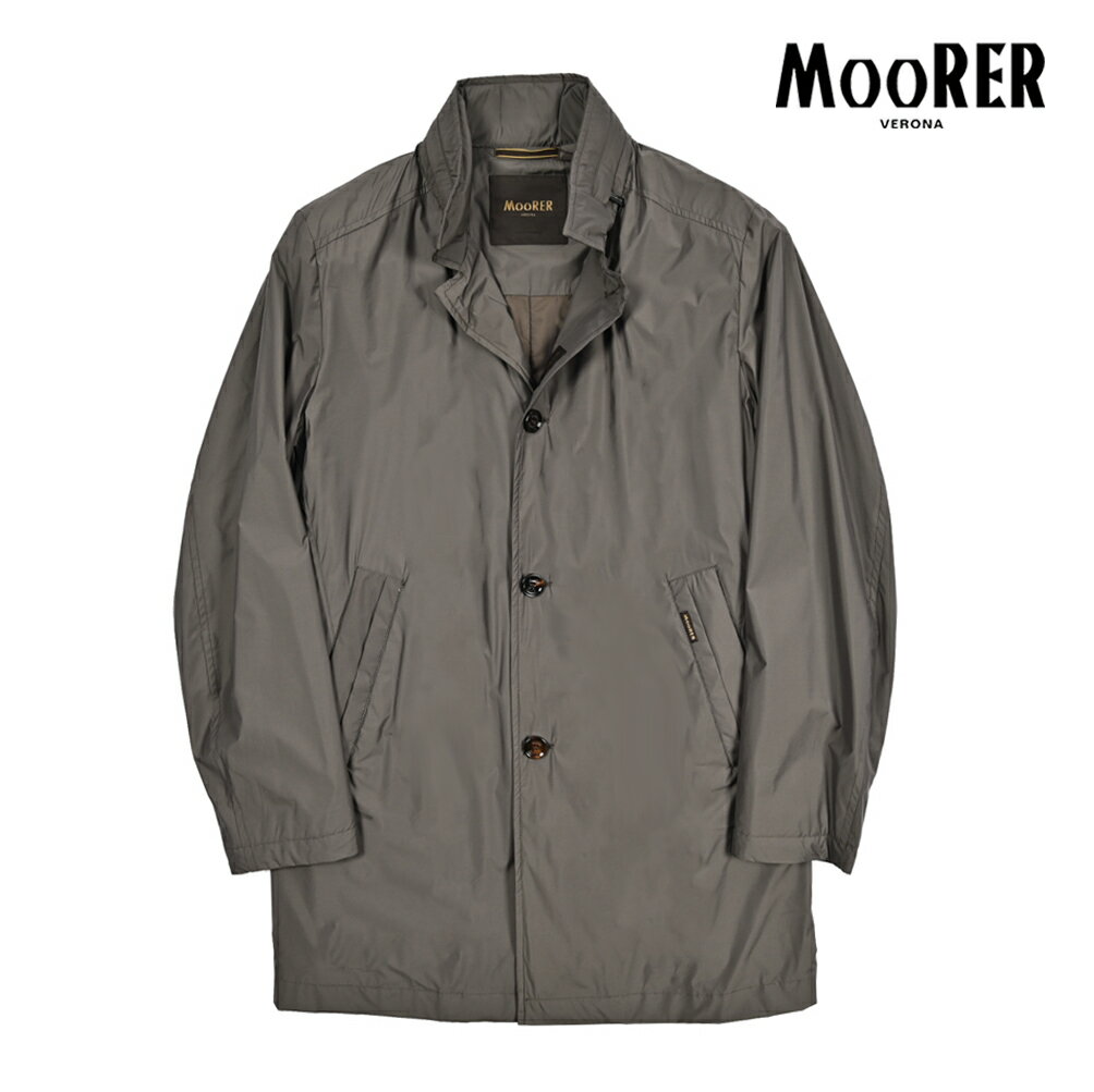 乐天商城 - 【スーパーSALE】【半額以下】 ムーレー MOORER HEKTOR-MS スタンドカラーコート フード内蔵 春夏 秋 3シーズン メンズ ライトアウター 高機能ストレッチナイロン グレー イタリア ブランド MADE IN ITALY