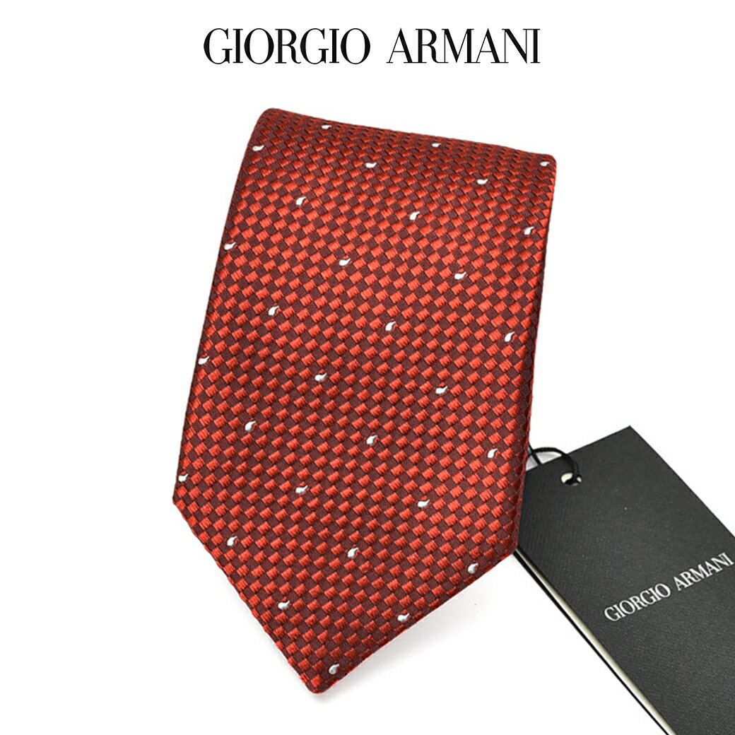 【P10倍】【SALE】 ジョルジオ アルマーニ GIORGIO ARMANI ネクタイ オールシーズン メンズ シルク アクリル ピンドット ペイズリー レッド イタリア ブランド MADE IN ITALY ビジネス ギフト プレゼント ラッピング無料