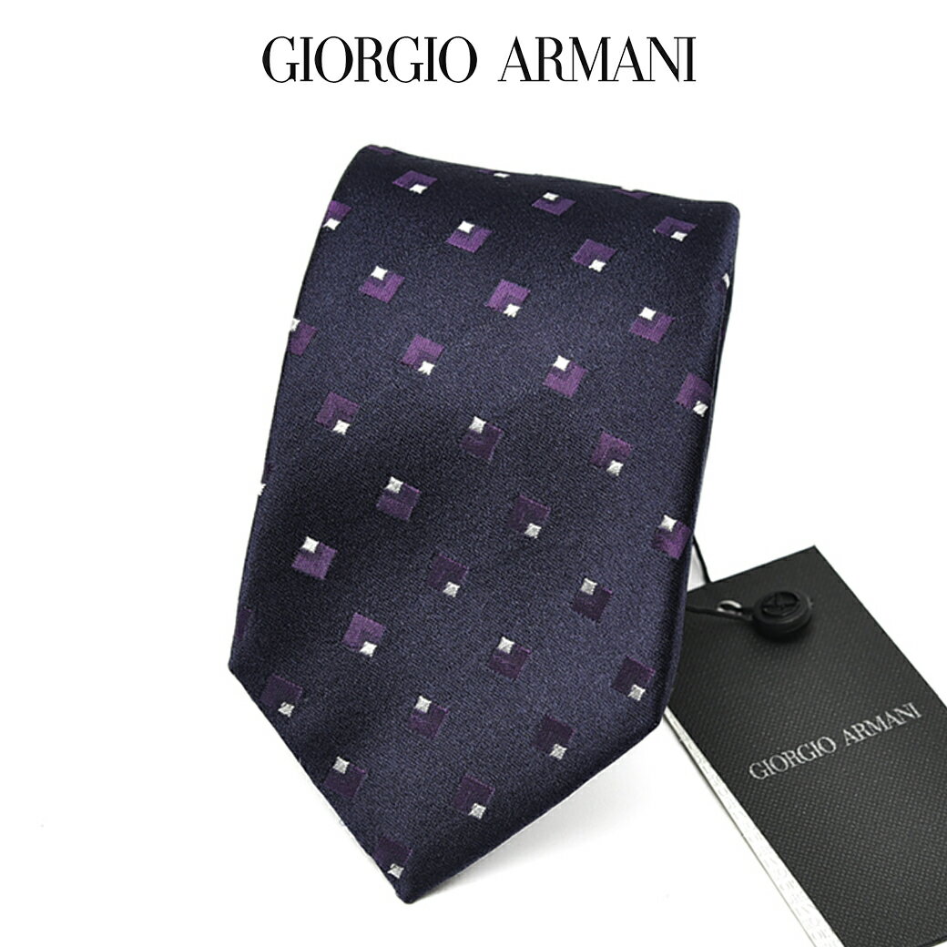 【P20倍】【SALE】 ジョルジオ アルマーニ GIORGIO ARMANI ネクタイ オールシーズン メンズ シルク 100% 小紋柄 ネイビー イタリア ブランド MADE IN ITALY ビジネス ギフト プレゼント ラッピング無料