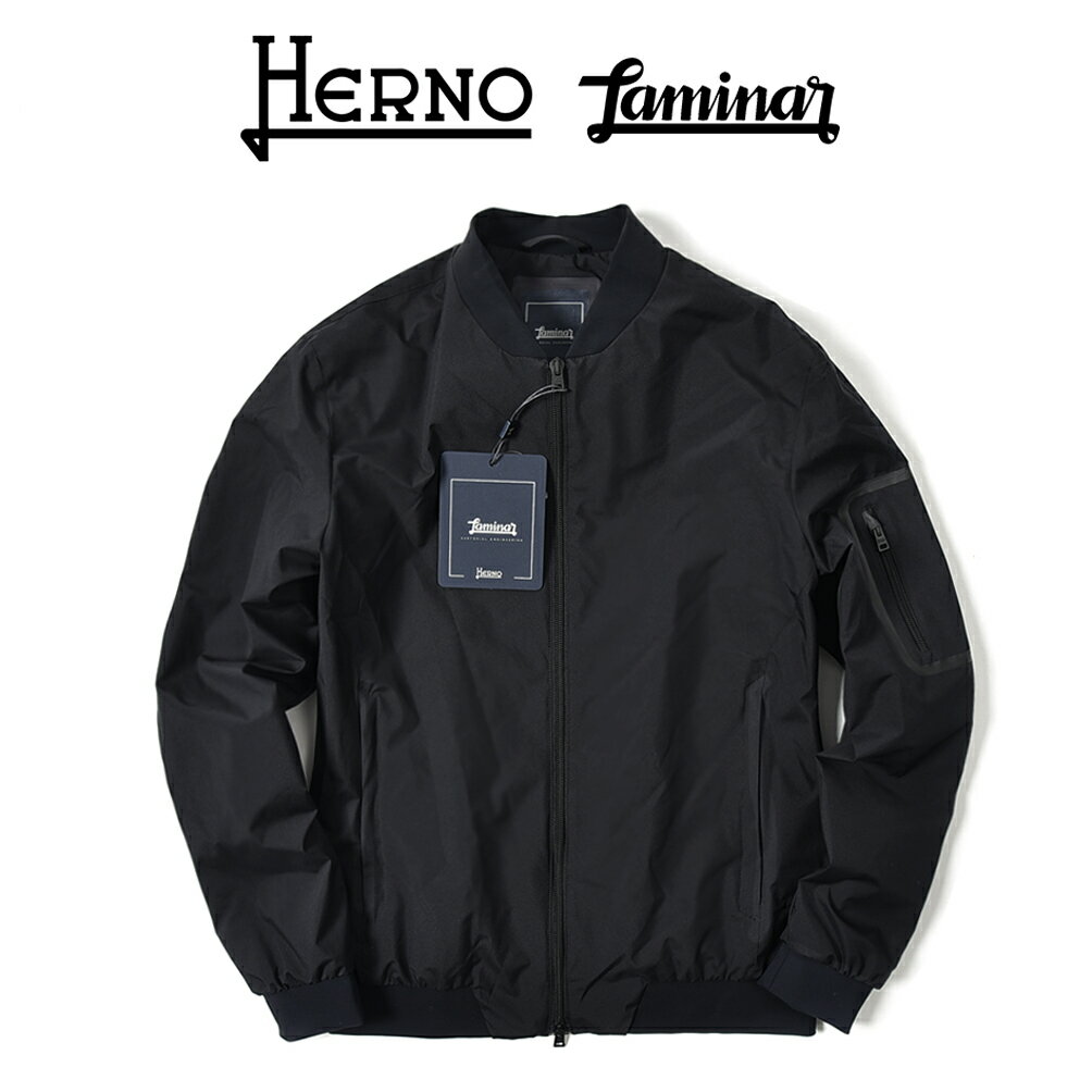 【P10倍】 ヘルノ HERNO 【2024年 春夏新作】 Laminar ラミナー GORE-TEX INFINIUM WINDSTOPPER ボンバージャケット MA-1 ブルゾン 春夏 メンズ ライトアウター REGULAR FIT 2LAYER ゴアテックス 防水 防風 透湿 ブラック イタリア ブランド