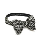 トムフォード TOM FORD パピヨン 蝶ネクタイ ボウタイ メンズ シルク 100% ヘリンボーン ブラック×シルバー イタリア ブランド MADE IN ...