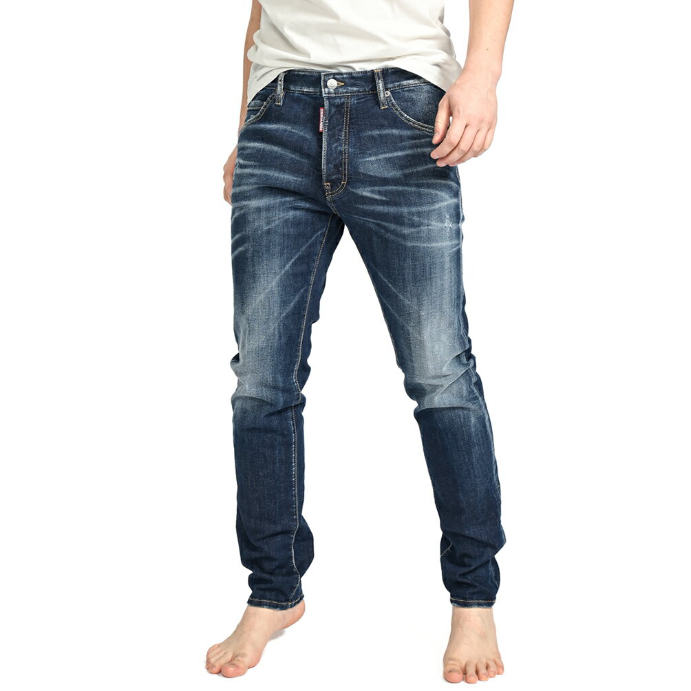 【スーパーSALE】 ディースクエアード DSQUARED2 【2024年 春夏新作】 COOL GUY JEAN クールガイ デニムジーンズ スリムフィット パンツ メンズ DARK EVERYDAY WASH ダメージ加工 コットンストレッチ イタリア ブランド MADE IN ITALY