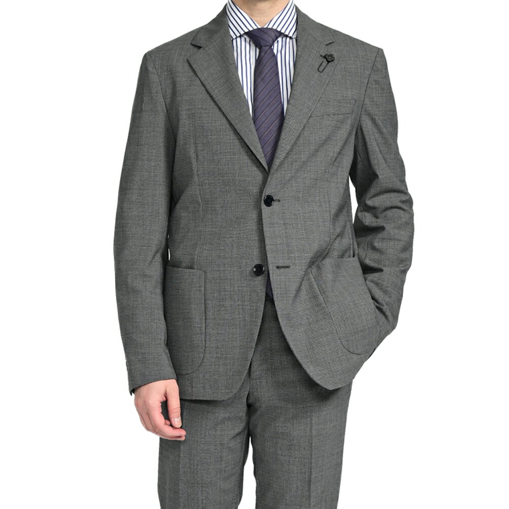 【SALE】 ラルディーニ LARDINI EASY WEAR イージーウェア テーラードスーツ 2Bシングル 春夏 メンズ 高機能ウールストレッチ マイクロチェック グレー 通気性 軽量 トラベル イタリア ブランド MADE IN ITALY