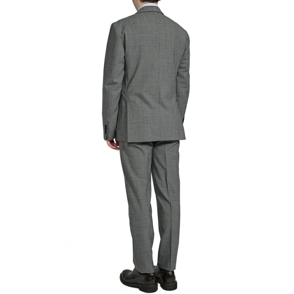 【SALE】 ラルディーニ LARDINI EASY WEAR イージーウェア テーラードスーツ 2Bシングル 春夏 メンズ 高機能ウールストレッチ マイクロチェック グレー 通気性 軽量 トラベル イタリア ブランド MADE IN ITALY