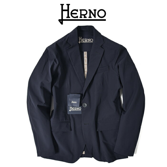 ヘルノ HERNO ESSENCE ブレザー イージージャケット テクニカル2wayストレッチ 2Bシングルブレスト 春夏 メンズ ライトアウター REGULAR FIT 軽量 撥水加工 ネイビー イタリア ブランドのサムネイル