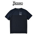 楽天ガルダローバミラノ【P10倍】 ヘルノ HERNO Tシャツ 半袖 クルーネック スーパーストレッチ 春夏 メンズ SPORT HEAVY JERSEY & COTTON STRETCH コットン×ナイロン 異素材切り替えし シームレス ダークネイビー イタリア ブランド