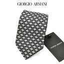 【スーパーSALE】【P20倍】 ジョルジオ アルマーニ GIORGIO ARMANI ネクタイ ニットタイ オールシーズン メンズ シルク リネン 幾何学 ネ...