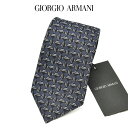【スーパーSALE】【P20倍】 ジョルジオ アルマーニ GIORGIO ARMANI ネクタイ オールシーズン メンズ シルク 100% 幾何柄 ネイビー イ...