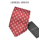 【P20倍】【SALE】 ジョルジオ アルマーニ GIORGIO ARMANI ネクタイ オールシーズン メンズ シルク 100% 総柄 レッド イタリア ブラ...