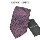 【P20倍】【SALE】 ジョルジオ アルマーニ GIORGIO ARMANI ネクタイ オールシーズン メンズ シルク 100% 総柄 幾何柄 ネイビー イタ...