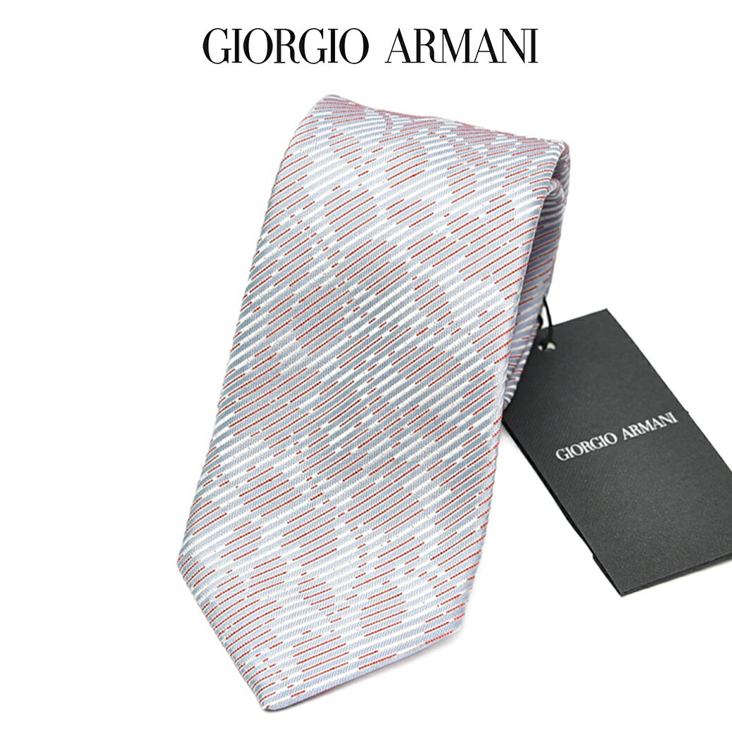 【SALE】【P20倍】 ジョルジオ アルマーニ GIORGIO ARMANI ネクタイ オールシーズン メンズ シルク コットン 総柄 ライトブルー イタリア ブランド MADE IN ITALY ビジネス ギフト プレゼント ラッピング無料