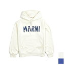 マルニ MARNI スウェットシャツ フーディーパーカー プルオーバー 長袖 秋冬 メンズ タクタイルレタリング ロゴ 裏起毛 コットン 100％ ホワイト ブルー 2色展開 イタリア ブランド