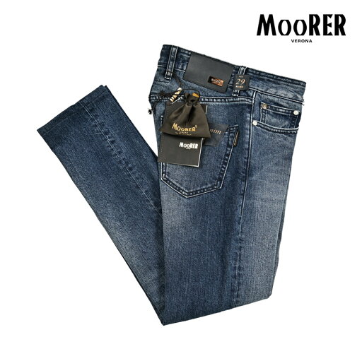 ムーレー MOORER 974 DC103 デニムジーンズ ストレッチパンツ メンズ コットン ウォッシュドブルー イタリア ブランド MADE IN ITALY ムーレー MOORER 974 DC103 デニムジーンズ ストレッチパンツ メンズ コットン ウォッシュドブルー イタリア ブランド MADE IN ITALY