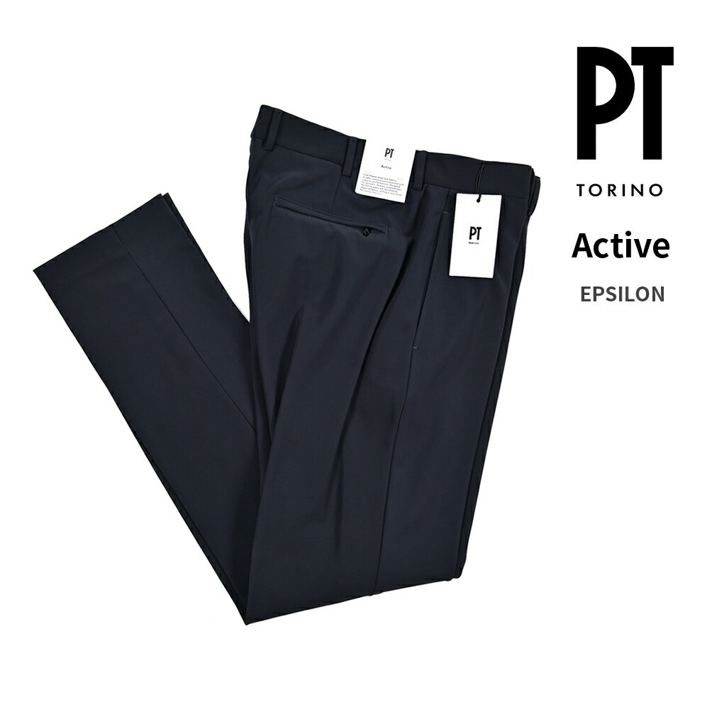 Rakuten - 【スーパーSALE】【半額以下】 ピーティートリノ PT TORINO Active アクティブ EPSILON イプシロン スラックス 360°スーパーストレッチパンツ ノータック 秋冬 メンズ KINETIC FABRIC 高機能ナイロン ネイビー