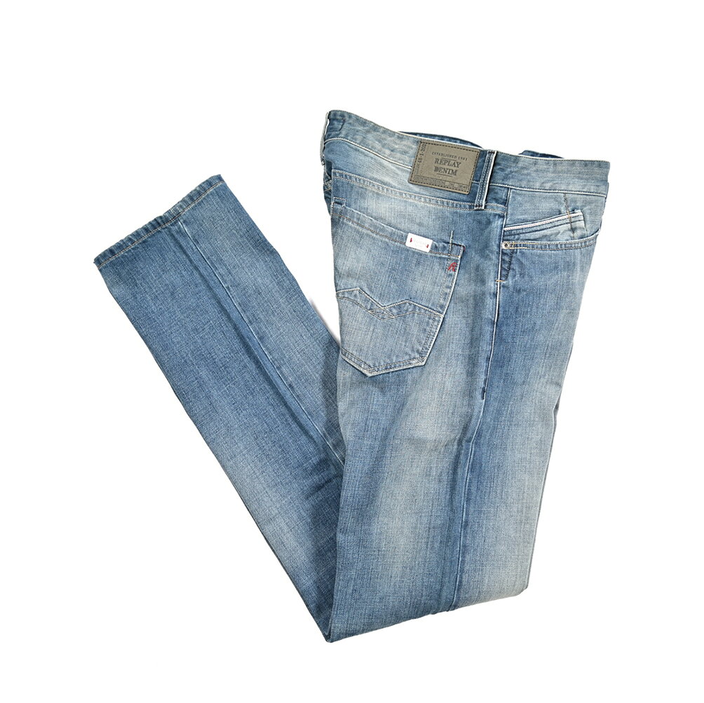Rakuten - 【SALE】【半額以下】 リプレイ REPLAY WAITOM ワイトム デニムジーンズ パンツ メンズ REGULAR SLIM FIT レギュラースリムフィット コットン 100% ライトブルー イタリア ブランド M983