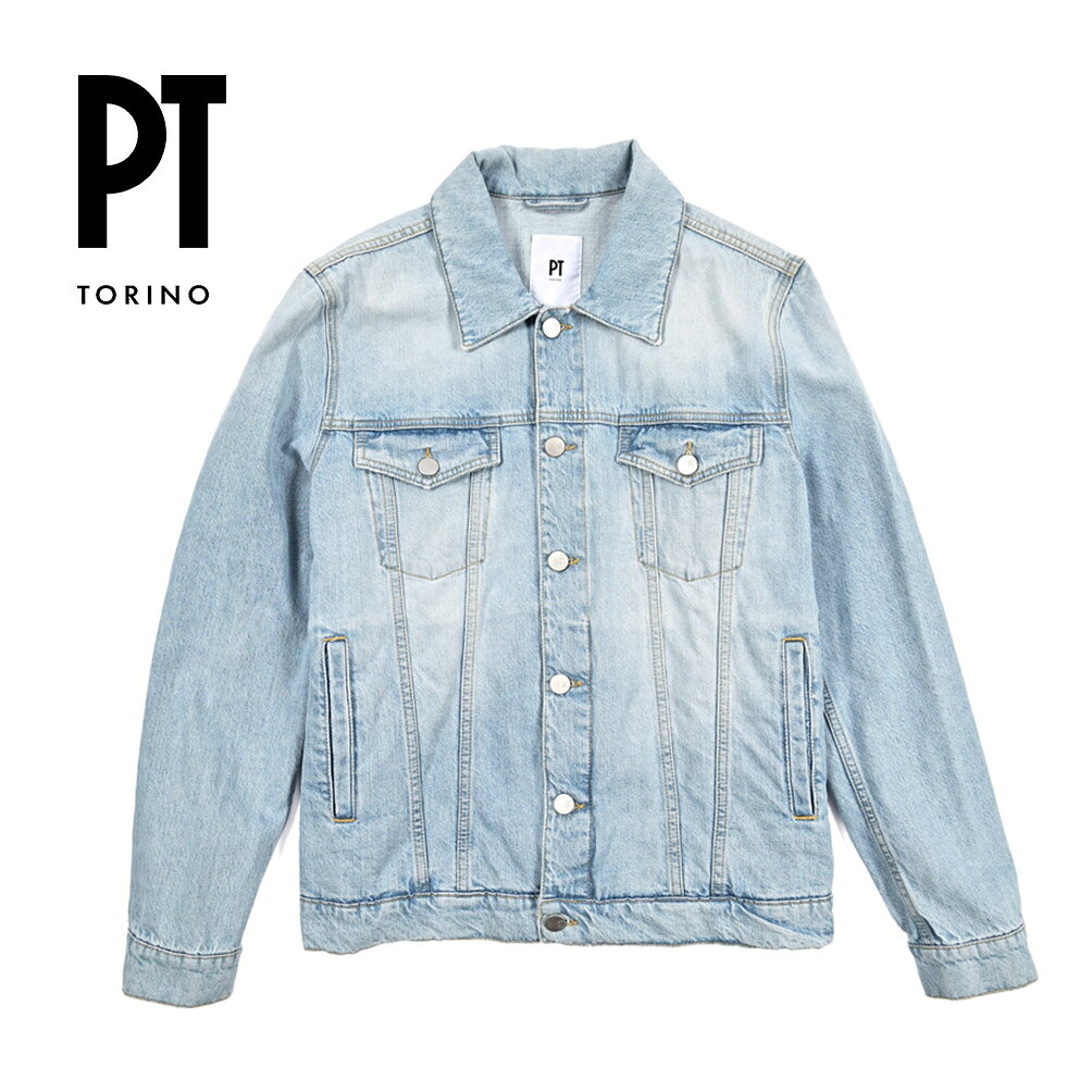 Rakuten - ピーティートリノデニム PT TORINO DENIM デニムジャケット Gジャン オールシーズン メンズ ライトアウター コットン 100% ライトブルー イタリア ブランド MADE IN ITALY PT05