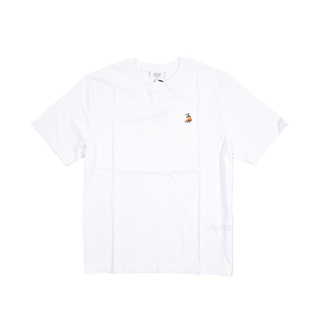 Rakuten - 【P10倍】 メゾンキツネ MAISON KITSUNE 【2026年 春夏新作】 ドリーミングフォックス ジャージーTシャツ クルーネック コンフォートフィット 半袖 春夏 メンズ オーガニックコットン 100% 刺繍パッチ ホワイト フランス パリ ブランド