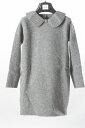 【SALE】【35％OFF】 カングラ Kangra ニットワンピース ビーズ付け襟 グレー【子供服】【キッズ】【ジュニア】【サイズ4歳〜16歳】【メリノウール100％】