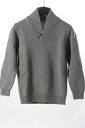 カングラ Kangra リブニットセーター クロスマフラー グレー 子供服 キッズ ジュニア 【サイズ6(6歳)】【メリノウール100%】