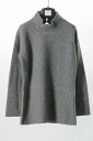 カングラ Kangra ニットワンピース ハイネック ビーズデザイン エルボーパッチ グレー 子供服 キッズ ジュニア 【サイズ6歳】【メリノウール100%】