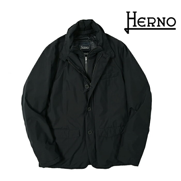Rakuten - ヘルノ HERNO Laminar ラミナー ダウンジャケット スタンドカラーブルゾン 秋冬 メンズ アウター GORE-TEX 防水 防風 透湿 ポリエステル ブラック イタリア ブランド