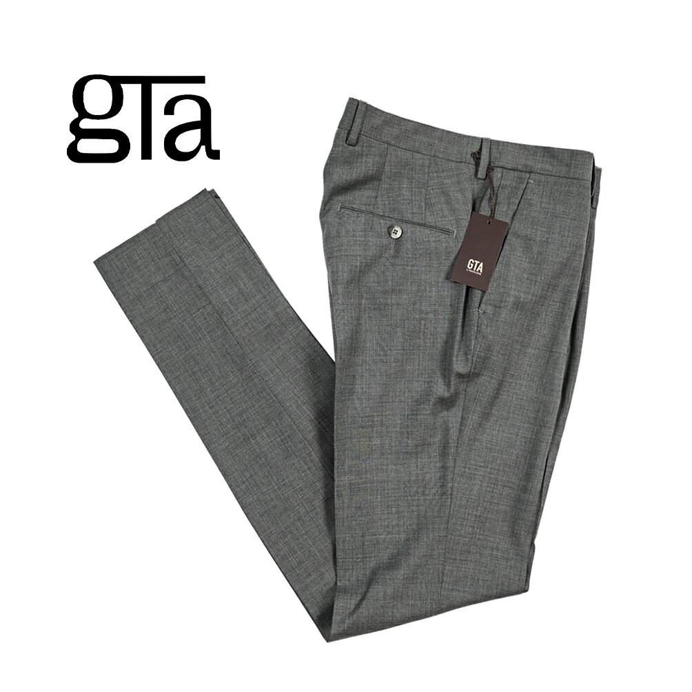 樂天商城 - 【春夏先行セール】【40％OFF】 ジーティーアー GTA 772 L SLIM スリム ウールスラックス ワンタック パンツ 春夏 メンズ ウール 100% グレー イタリア ブランド
