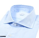 【スーパーSALE】【半額以下】 オリアン ORIAN ドレスシャツ ワイシャツ ホリゾンタルカラー 長袖 オールシーズン メンズ Slim Fit スリムフィット コットン 100% ライトブルー イタリア ブランド