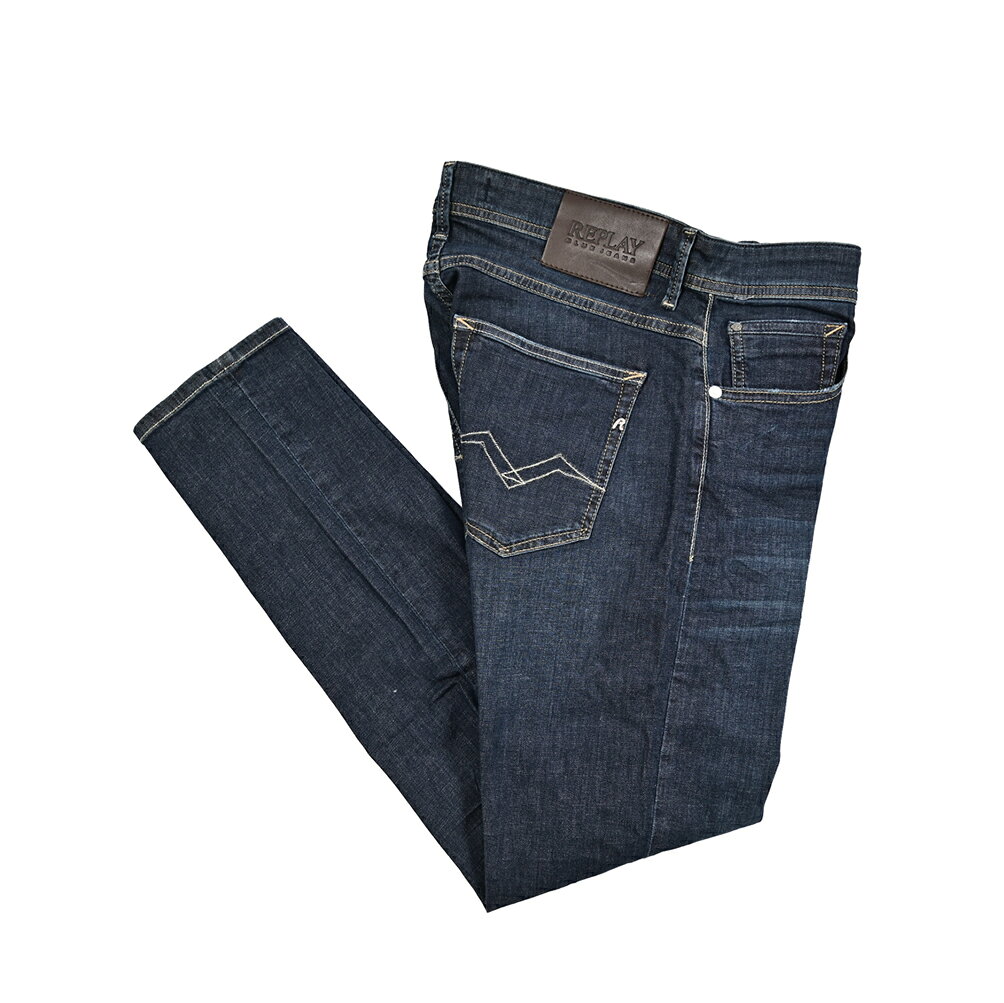 Rakuten - 【SALE】【半額以下】 リプレイ REPLAY WILLBI ウィルビー デニムジーンズ ストレッチパンツ メンズ REGULAR SLIM FIT レギュラースリムフィット ライトオンス コットン ネイビー イタリア ブランド M1008