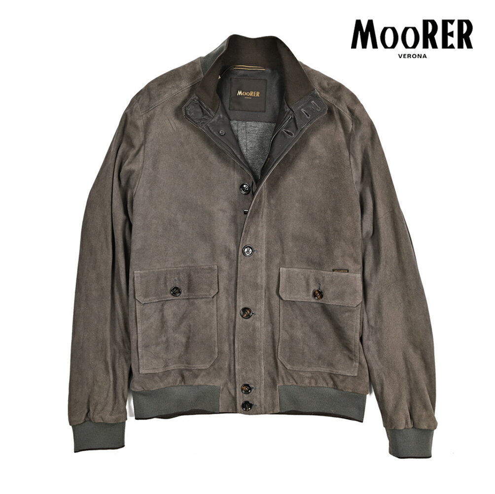 Rakuten - 【P10倍】 ムーレー MOORER 【2026年 春夏新作】 CARLOS-URP スエード レザージャケット ボンバージャケット パンチングレザー ブルゾン 春夏 メンズ アウター ラムレザー 100% グレー イタリア ブランド MADE IN ITALY